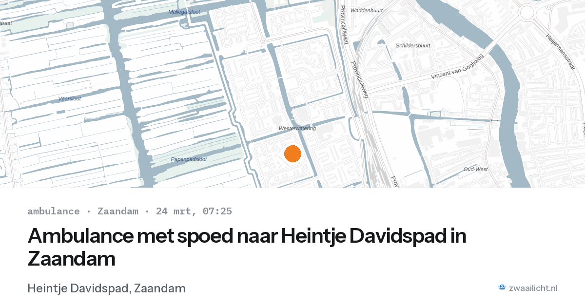 Ambulance met spoed naar Heintje Davidspad in Zaandam — 24 mrt 2026