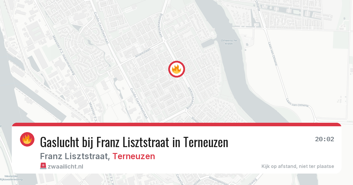 Gaslucht bij Franz Lisztstraat in Terneuzen — 7 aug 2026