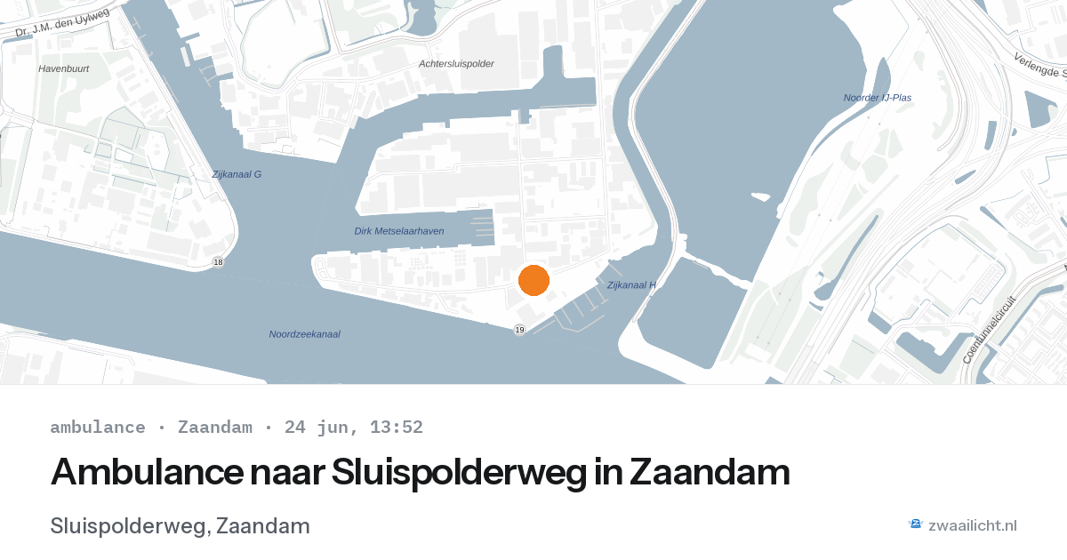 Ambulance naar Sluispolderweg in Zaandam — 24 jun 2026