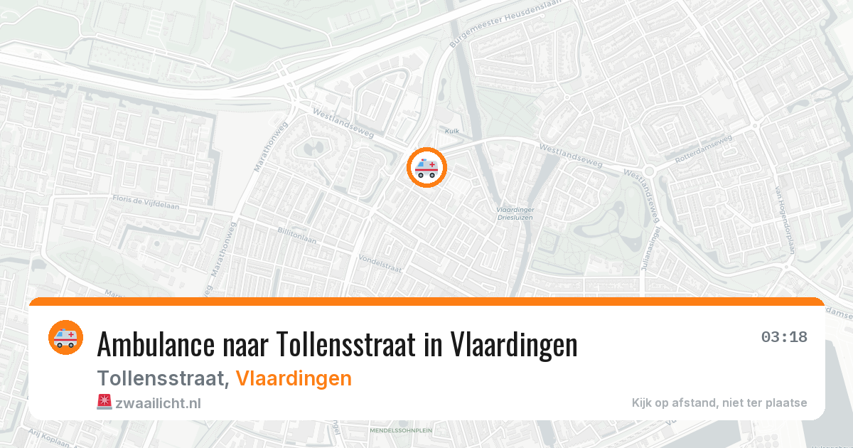 Ambulance naar Tollensstraat in Vlaardingen — 14 aug 2026