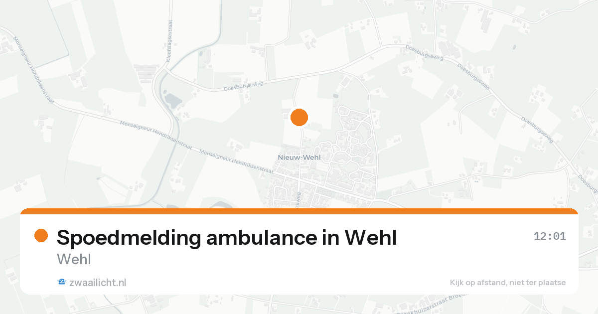 Spoedmelding ambulance in Wehl — 31 jan 2026