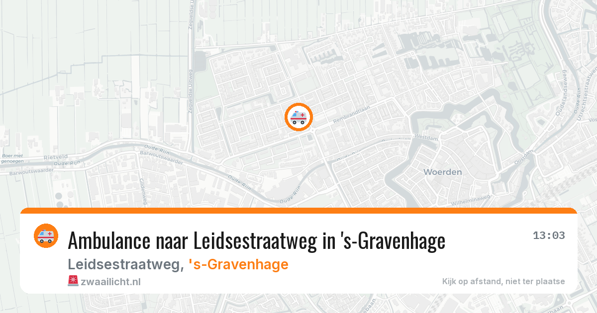 Ambulance naar Leidsestraatweg in 's-Gravenhage — 20 mrt 2026