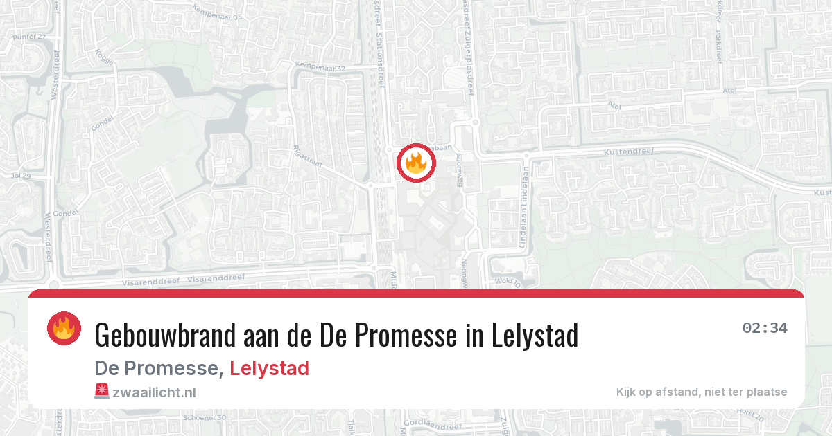 Gebouwbrand aan de De Promesse in Lelystad — 12 jul 2026
