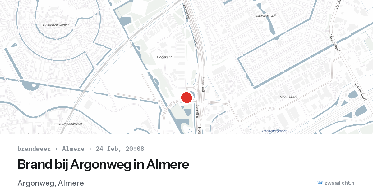 Brand bij Argonweg in Almere — 24 feb 2026