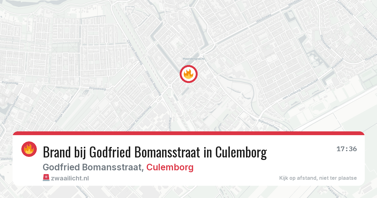 Brand bij Godfried Bomansstraat in Culemborg — 26 jul 2026