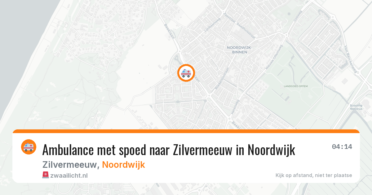 Ambulance met spoed naar Zilvermeeuw in Noordwijk — 13 aug 2026