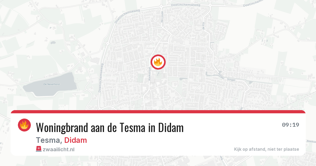Woningbrand aan de Tesma in Didam — 2 apr 2026