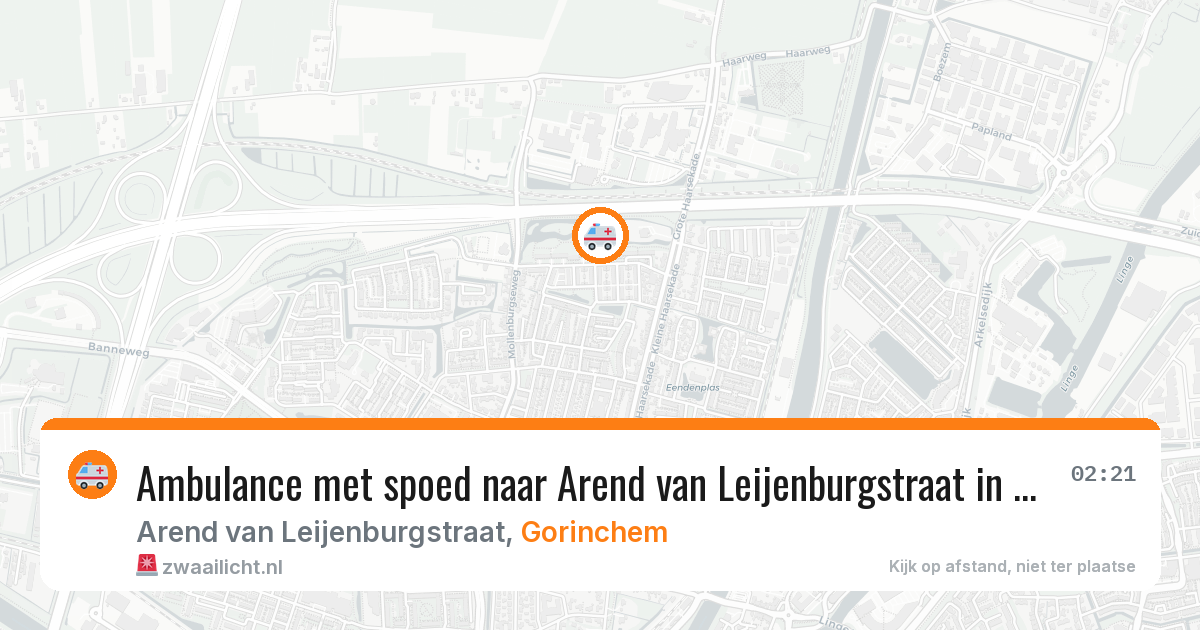 Ambulance met spoed naar Arend van Leijenburgstraat in Gorinchem — 25 apr 2026
