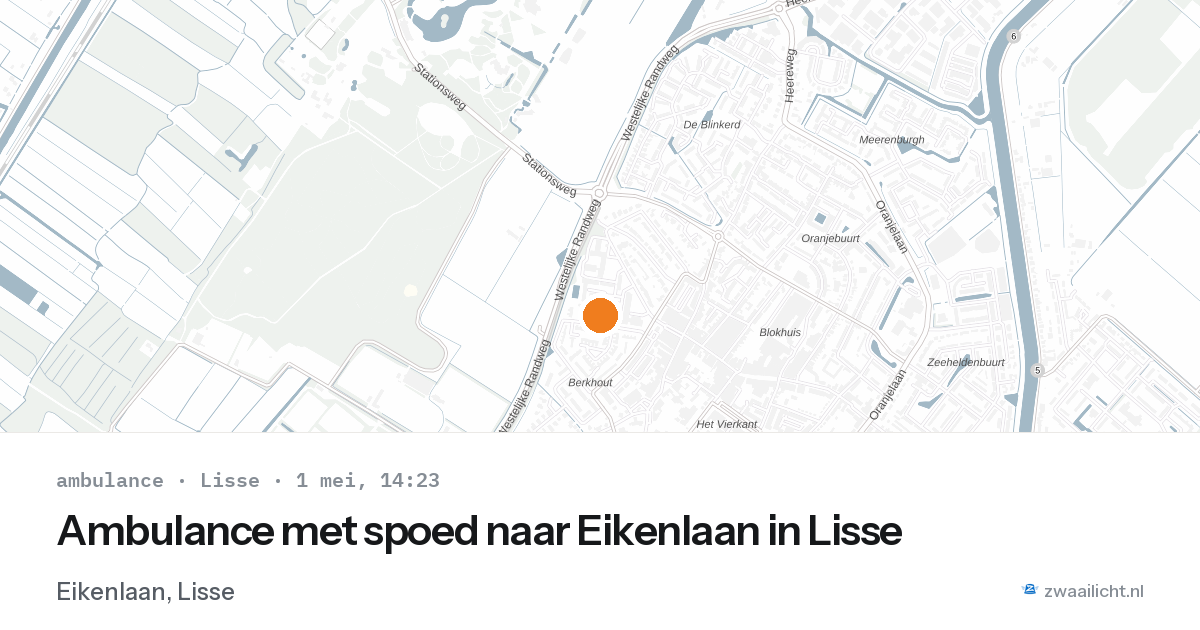 Ambulance met spoed naar Eikenlaan in Lisse — 1 mei 2026