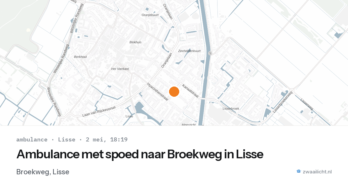 Ambulance met spoed naar Broekweg in Lisse — 2 mei 2026