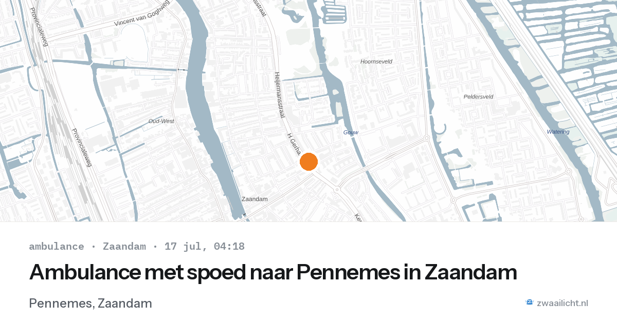 Ambulance met spoed naar Pennemes in Zaandam — 17 jul 2026