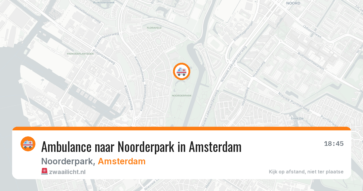 Ambulance naar Noorderpark in Amsterdam — 9 aug 2026