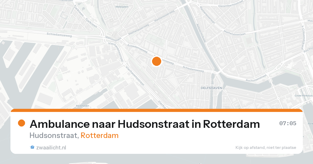 Ambulance naar Hudsonstraat in Rotterdam — 15 aug 2026