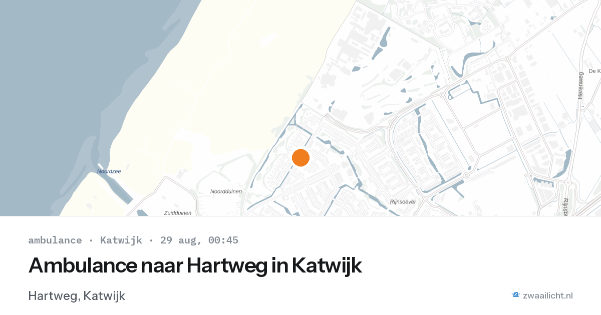 Ambulance naar Hartweg in Katwijk — 28 aug 2026