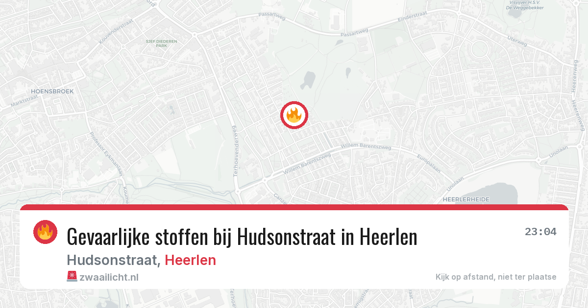Gevaarlijke stoffen bij Hudsonstraat in Heerlen — 19 jul 2026