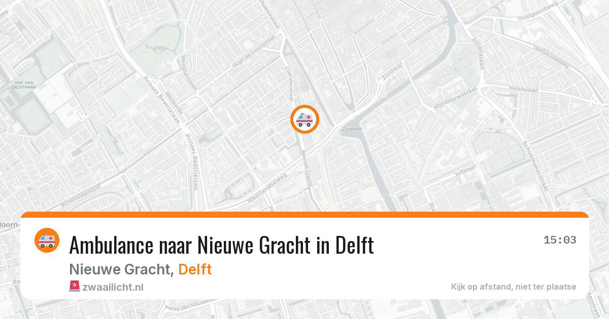 Ambulance naar Nieuwe Gracht in Delft — 12 jun 2026