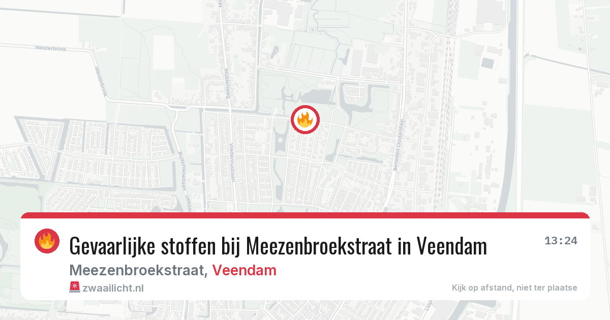 Gevaarlijke stoffen bij Meezenbroekstraat in Veendam — 13 aug 2026