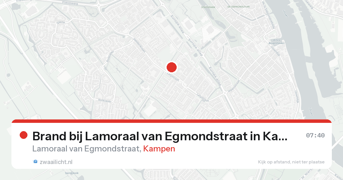 Brand bij Lamoraal van Egmondstraat in Kampen — 22 aug 2026