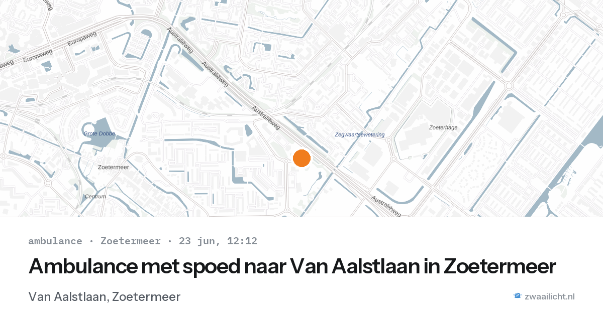 Ambulance met spoed naar Van Aalstlaan in Zoetermeer — 23 jun 2026
