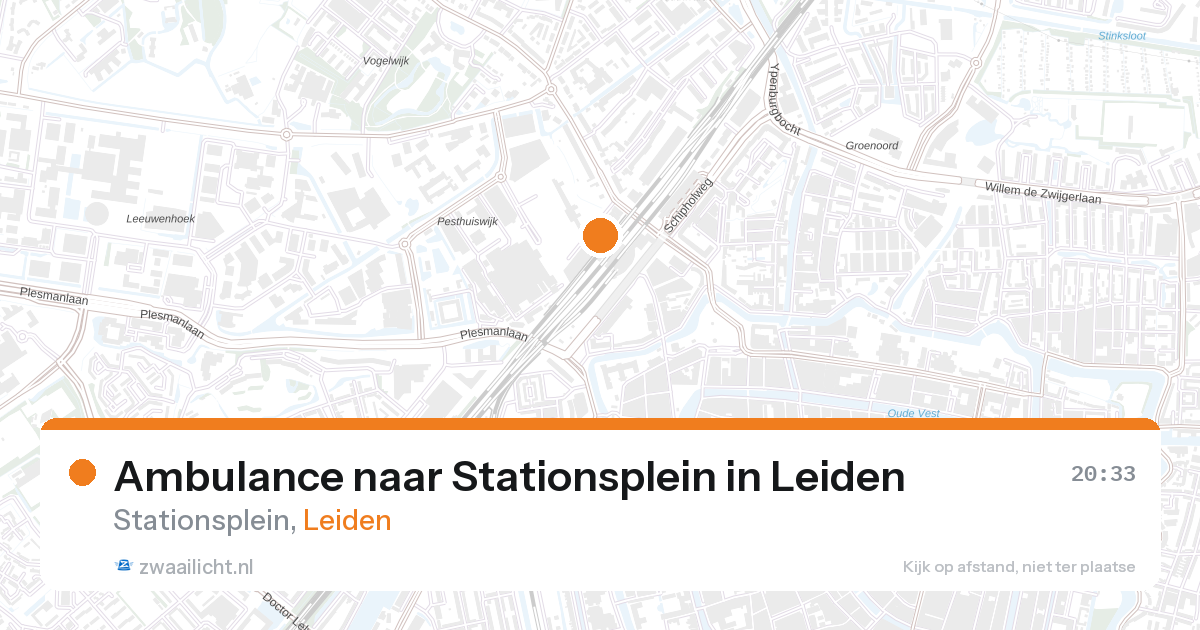 Ambulance naar Stationsplein in Leiden — 26 aug 2026