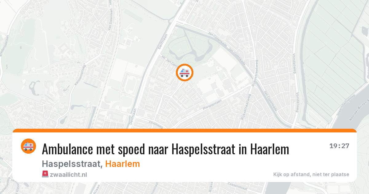 Ambulance met spoed naar Haspelsstraat in Haarlem — 8 jul 2026