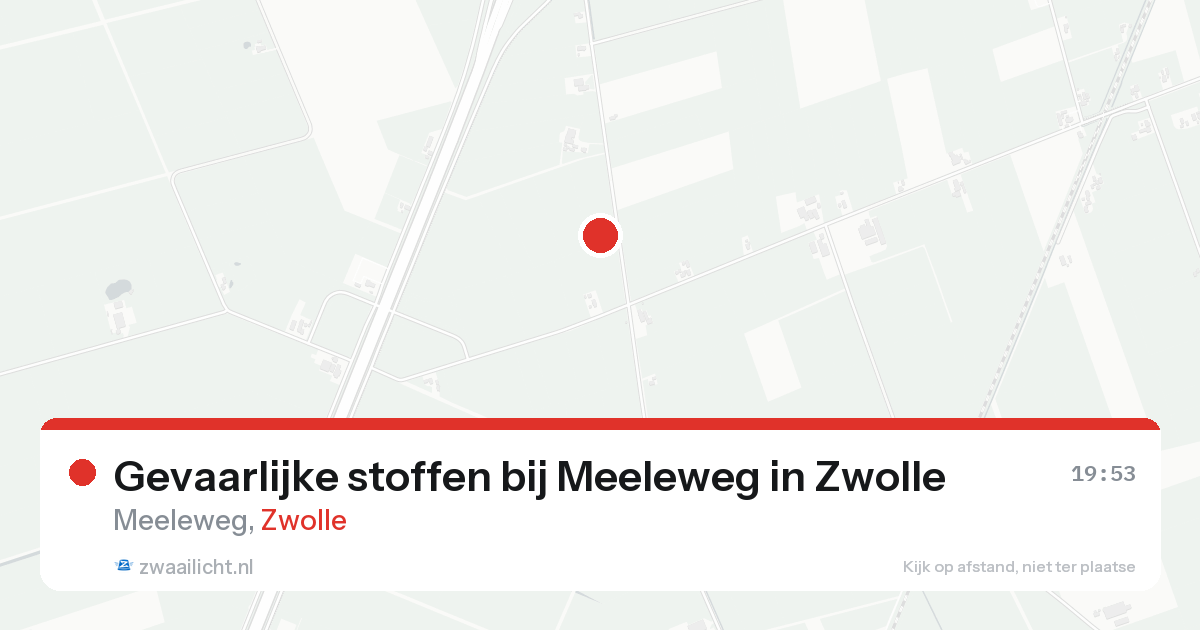 Gevaarlijke stoffen bij Meeleweg in Zwolle — 17 aug 2026