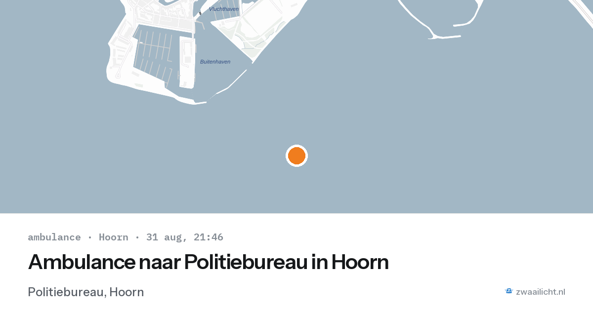 Ambulance naar Politiebureau in Hoorn — 31 aug 2026