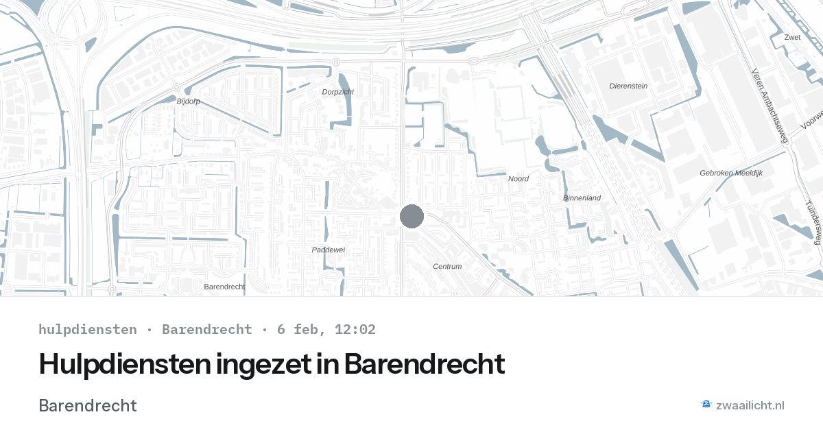 Hulpdiensten ingezet in Barendrecht — 6 feb 2026 | 🚨 Zwaailicht.nl