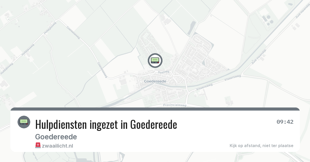 Hulpdiensten ingezet in Goedereede — 5 aug 2026 | 🚨 Zwaailicht.nl