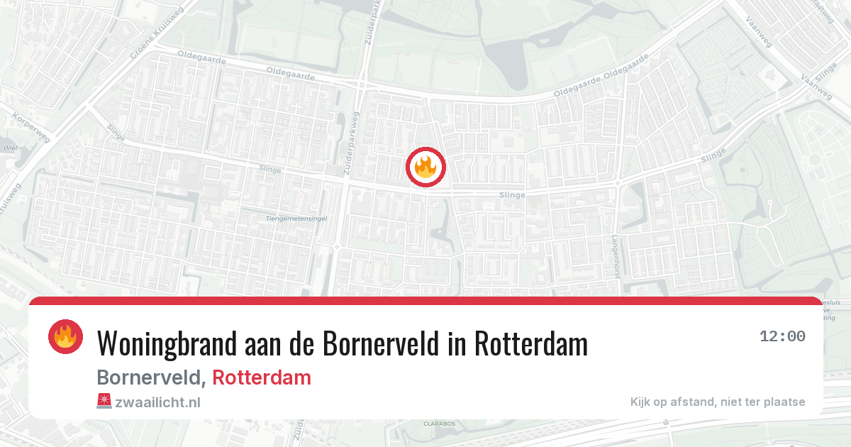 Woningbrand aan de Bornerveld in Rotterdam — 26 apr 2026