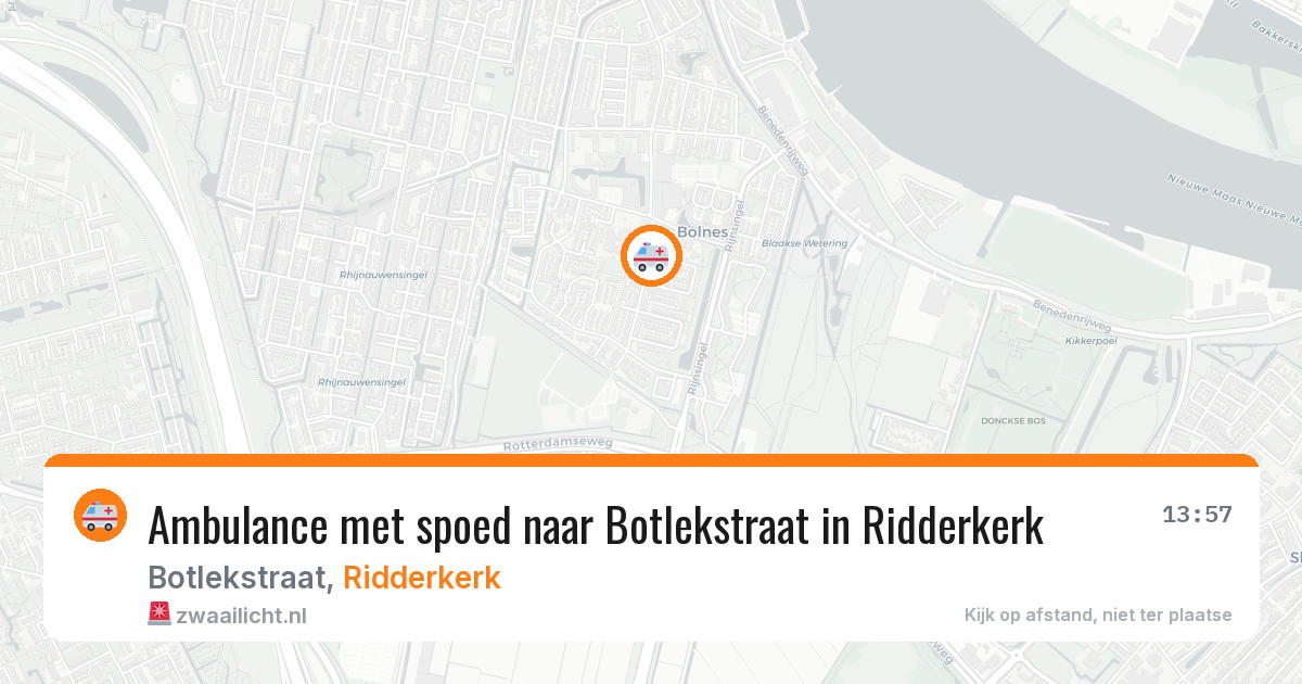 Ambulance met spoed naar Botlekstraat in Ridderkerk — 28 mrt 2026