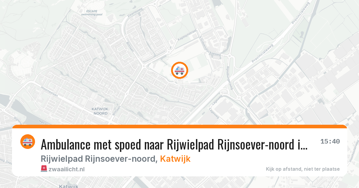 Ambulance met spoed naar Rijwielpad Rijnsoever-noord in Katwijk — 27 mrt 2026