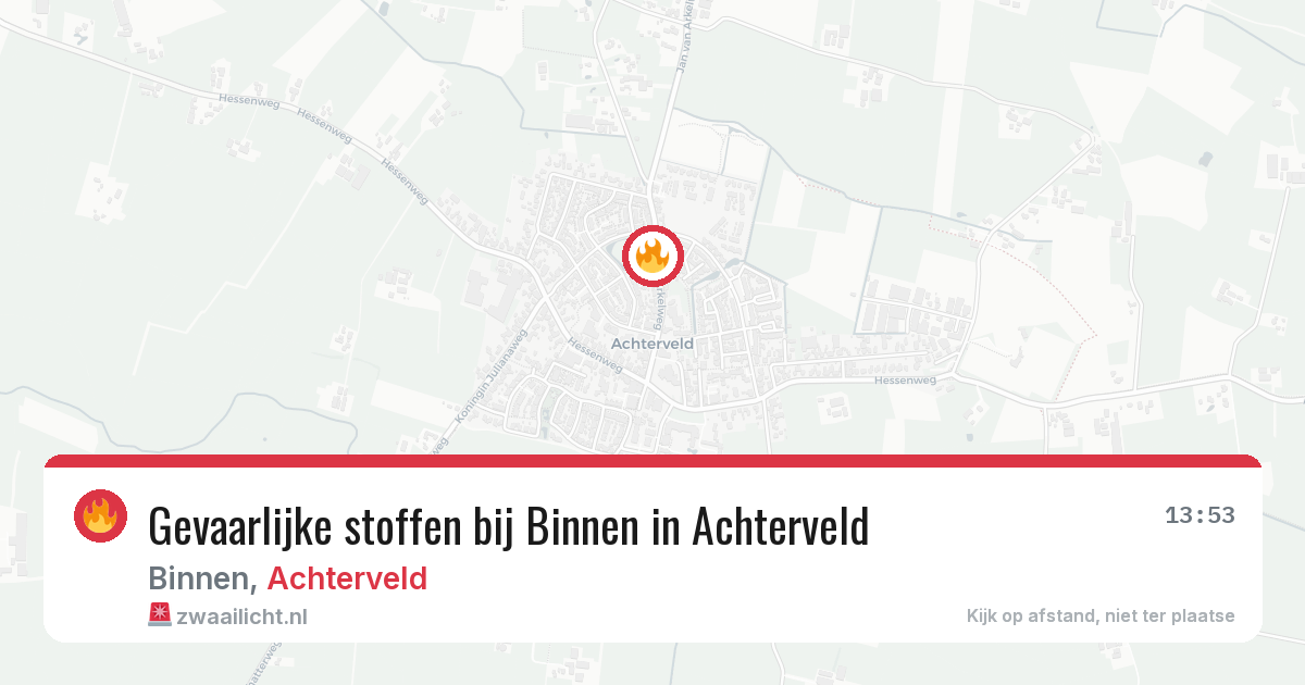 Gevaarlijke stoffen bij Binnen in Achterveld — 10 jun 2026