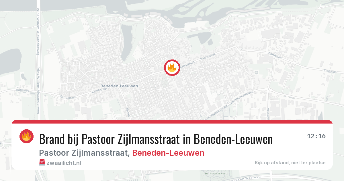 Brand bij Pastoor Zijlmansstraat in Beneden-Leeuwen — 1 apr 2026