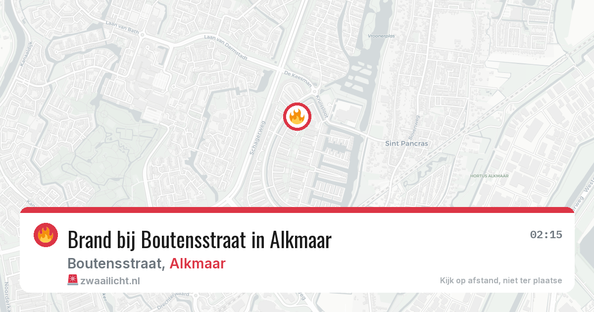 Brand bij Boutensstraat in Alkmaar — 18 mrt 2026