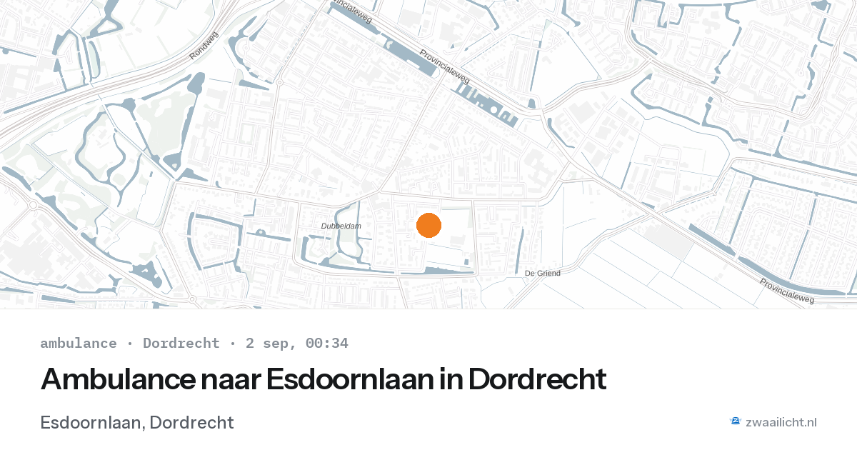 Ambulance naar Esdoornlaan in Dordrecht — 1 sep 2026