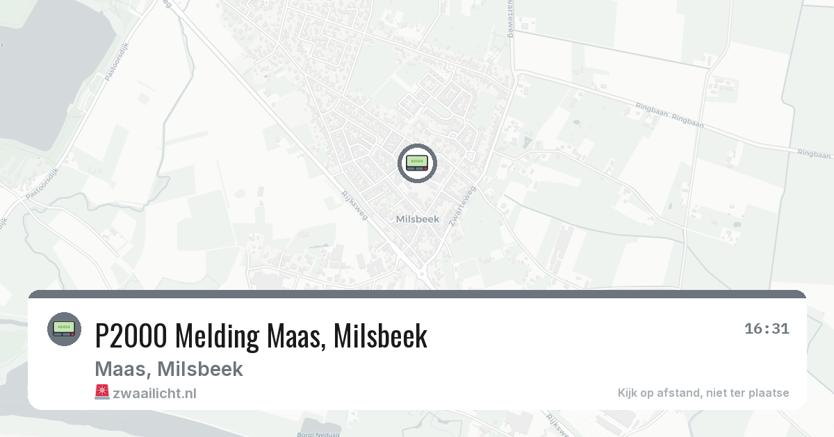 P2000 Melding Maas, Milsbeek — 31 mei 2026