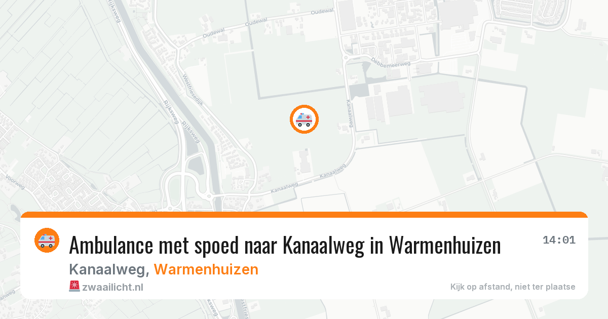 Ambulance met spoed naar Kanaalweg in Warmenhuizen — 24 jan 2026