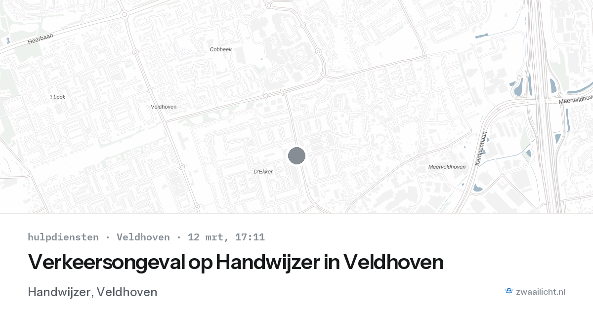 Verkeersongeval op Handwijzer in Veldhoven — 12 mrt 2026