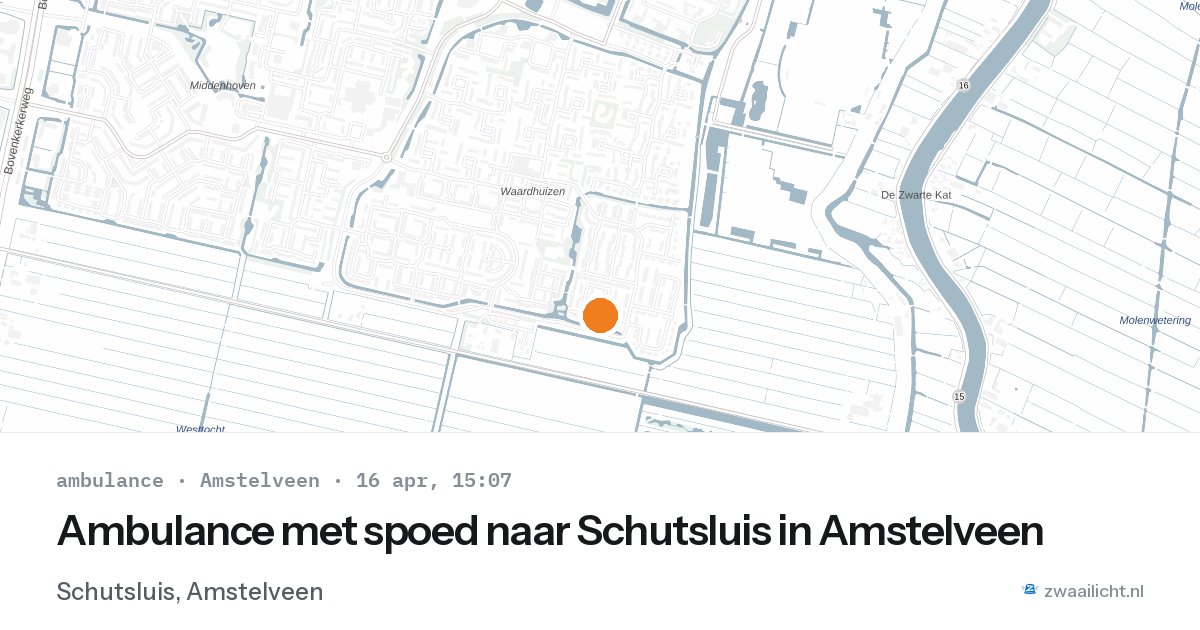 Ambulance met spoed naar Schutsluis in Amstelveen — 14 feb 2026