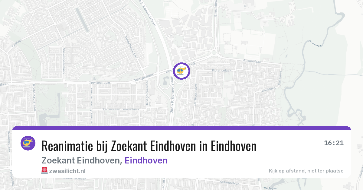 Reanimatie bij Zoekant Eindhoven in Eindhoven — 6 jul 2026