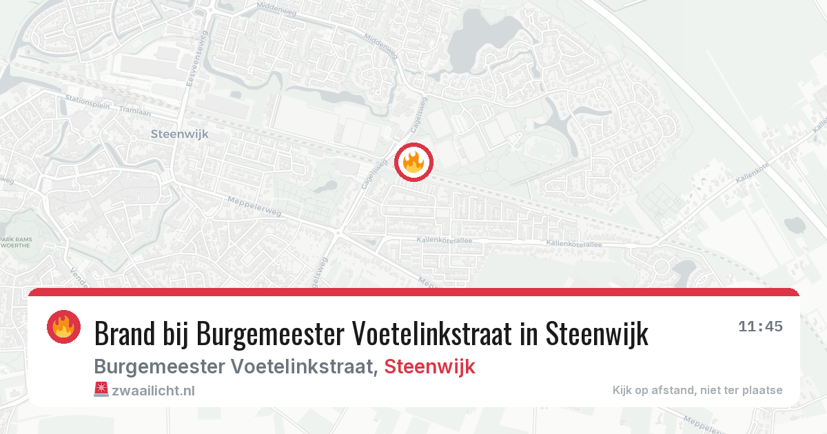 Brand bij Burgemeester Voetelinkstraat in Steenwijk — 5 aug 2026