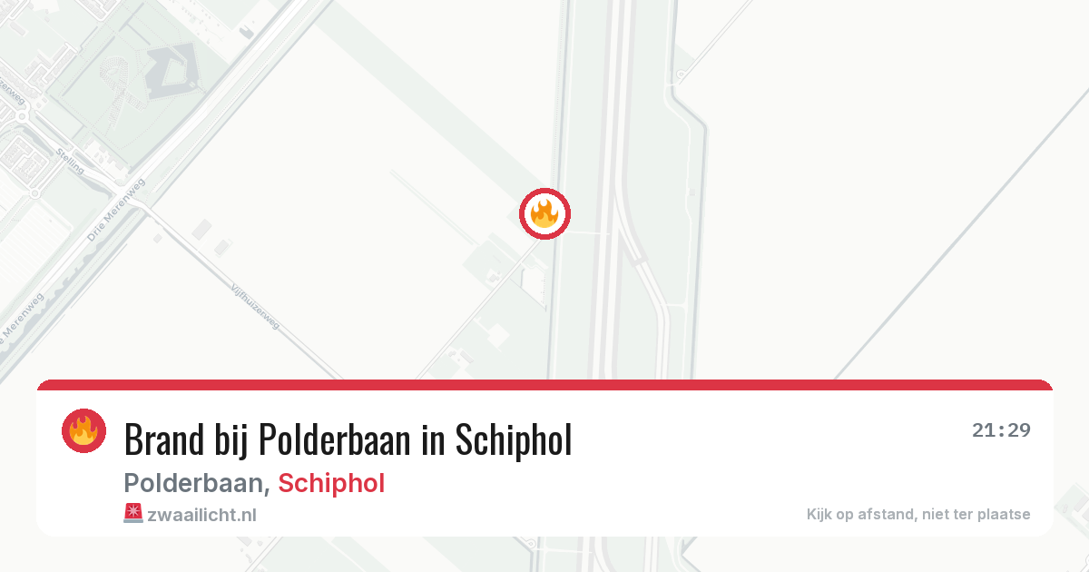 Brand bij Polderbaan in Schiphol — 18 jan 2026