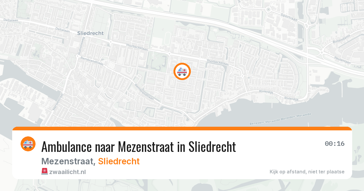 Ambulance naar Mezenstraat in Sliedrecht — 5 apr 2026