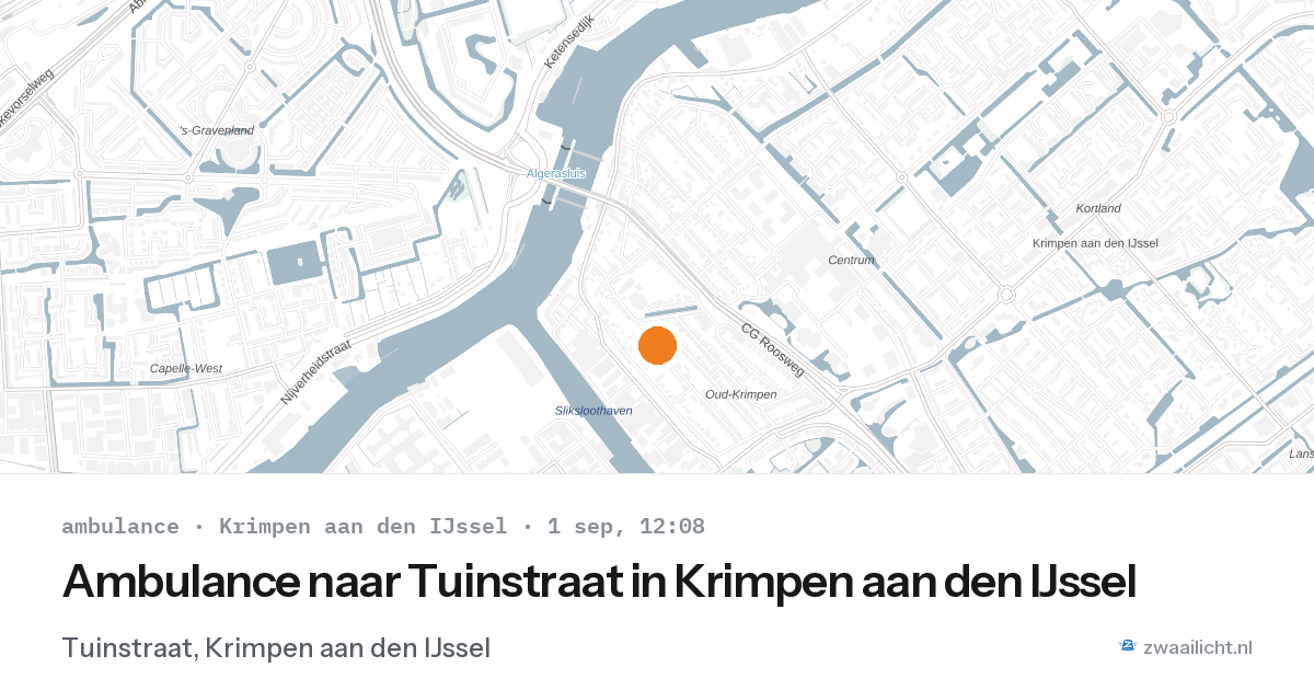 Ambulance naar Tuinstraat in Krimpen aan den IJssel — 1 sep 2026