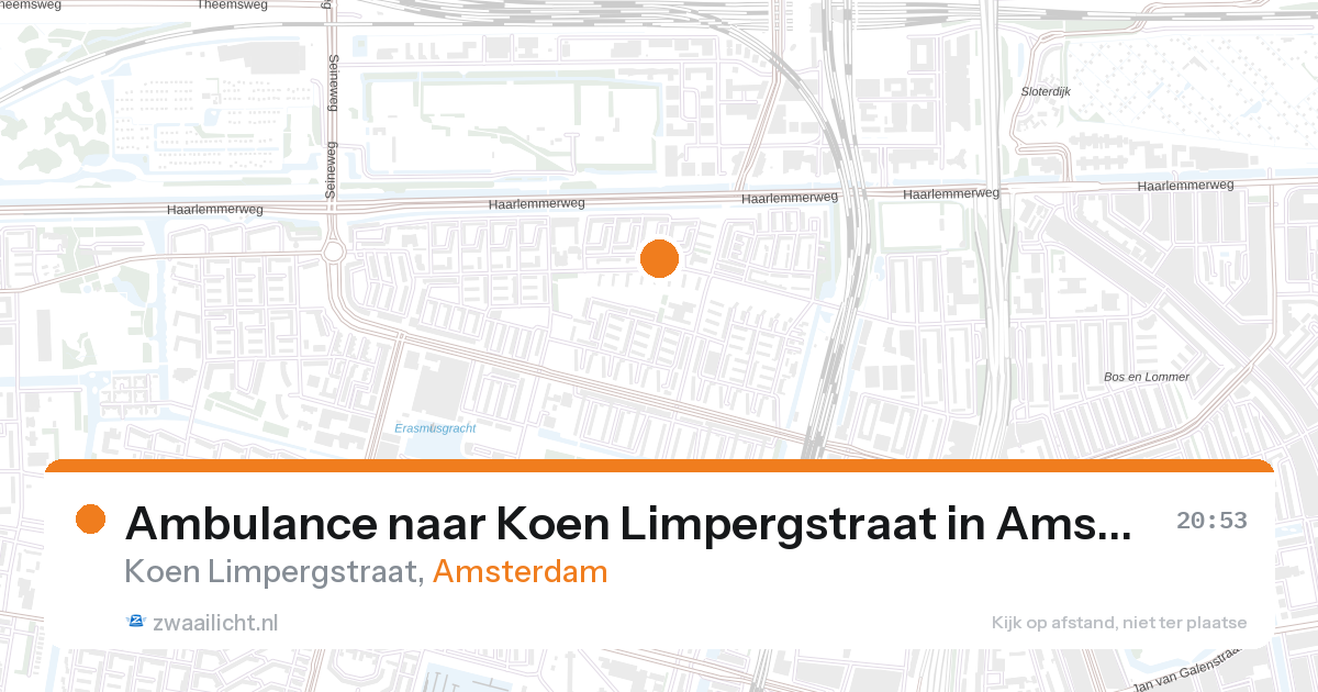 Ambulance naar Koen Limpergstraat in Amsterdam — 26 aug 2026