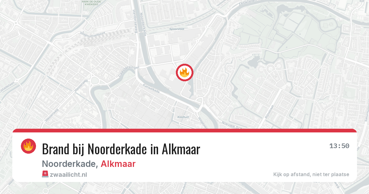 Brand bij Noorderkade in Alkmaar — 17 jun 2026