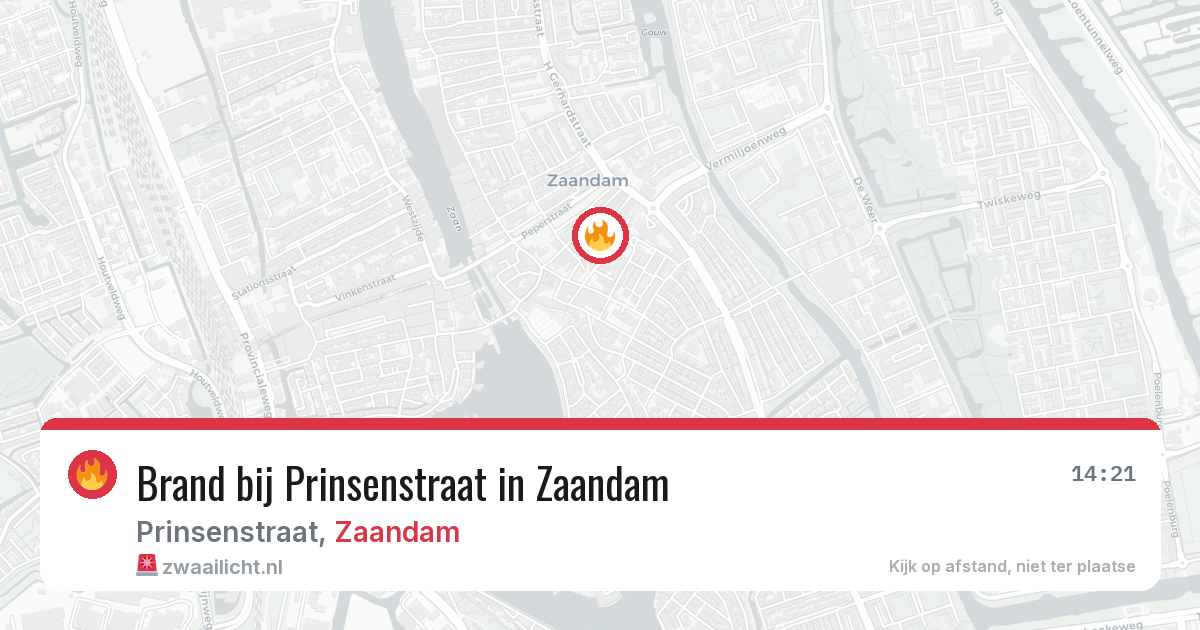 Brand bij Prinsenstraat in Zaandam — 13 jun 2026