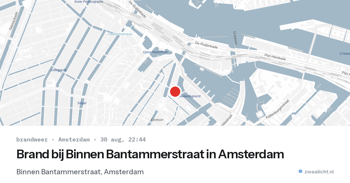 Brand bij Binnen Bantammerstraat in Amsterdam — 30 aug 2026