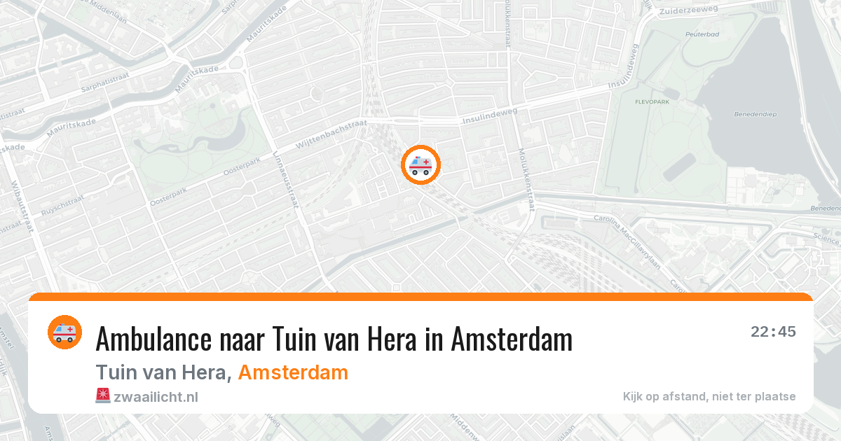 Ambulance naar Tuin van Hera in Amsterdam — 16 mei 2026